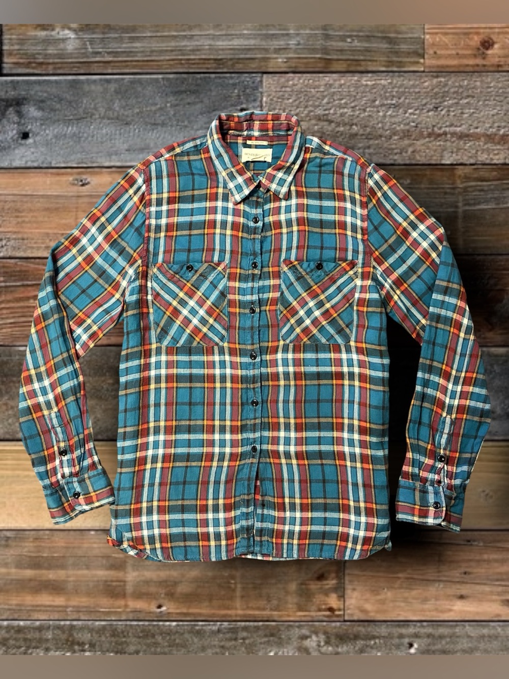 RALPH LAUREN DENIM & SUPPLY LINEN/ COTTON BLEND FLANNEL SHIRT- SIZE X-LARGE